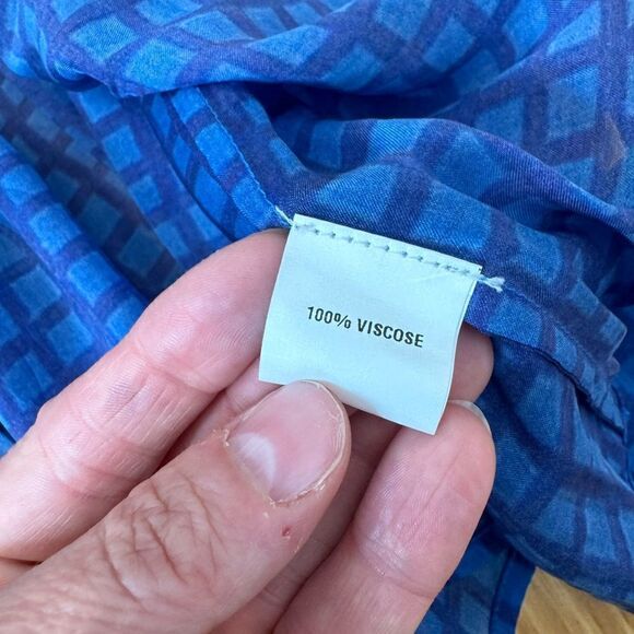 Anthropologie Conditions Apply Tiered Tiered Midi Dress Size Small Gray/Blue - Picture 8 of 11